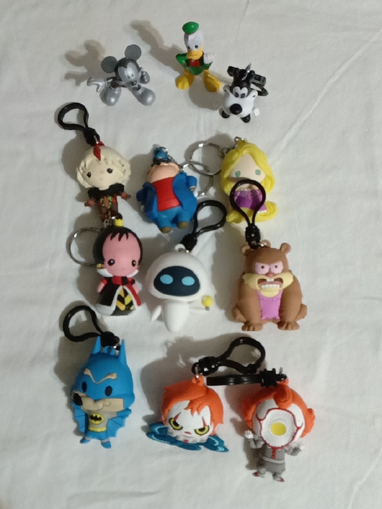 Other - Assorted Cartoon Character Keychain Lot - Multicolor